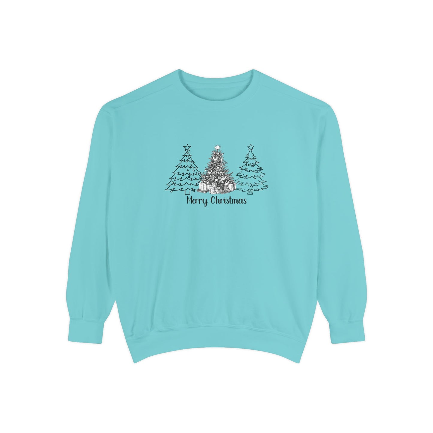 Merry Christmas, Trees - Unisex Garment-Dyed Sweatshirt - 10097