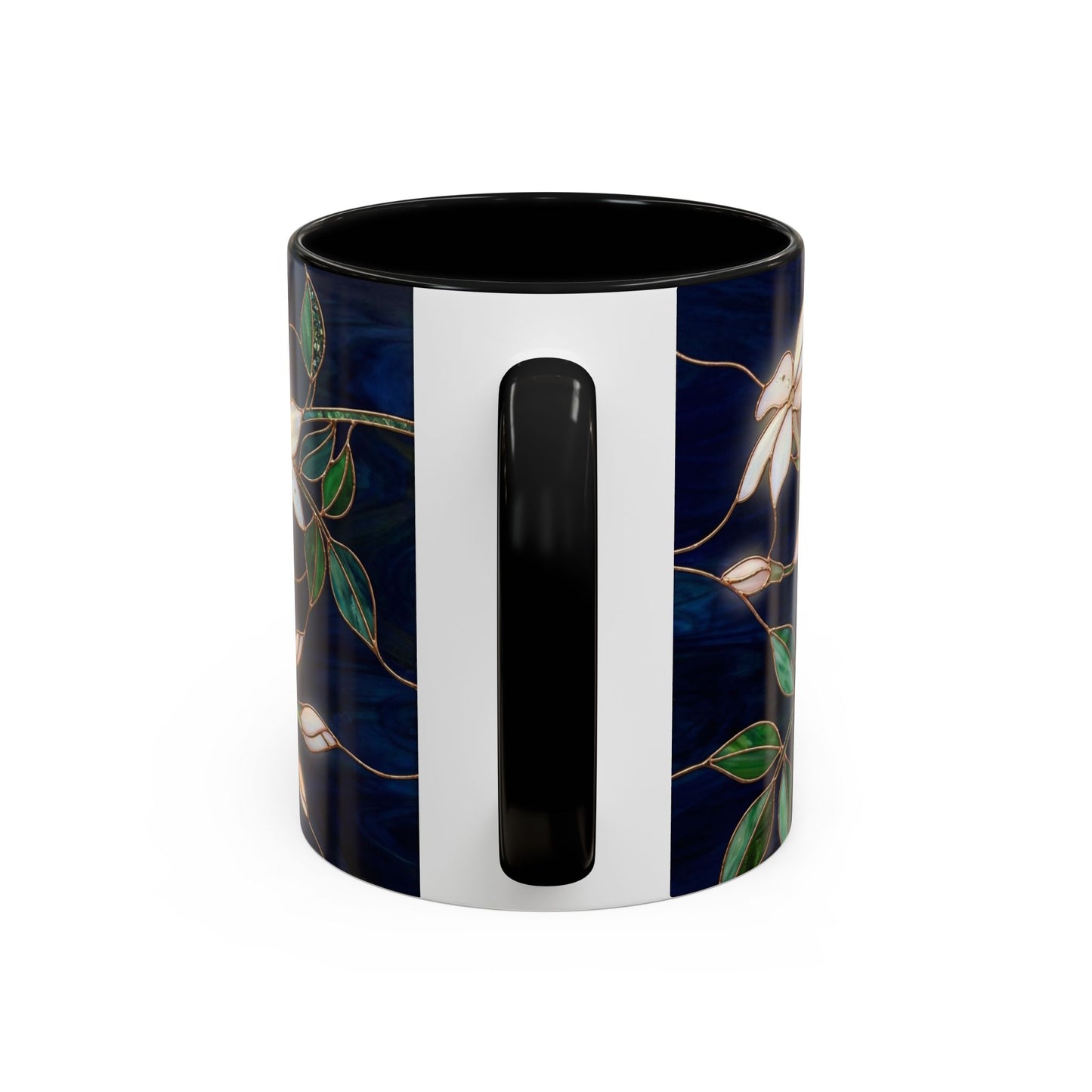 Jasmine Floral Accent Coffee Mug —  Stained Glass Design (11/15oz) - 14573