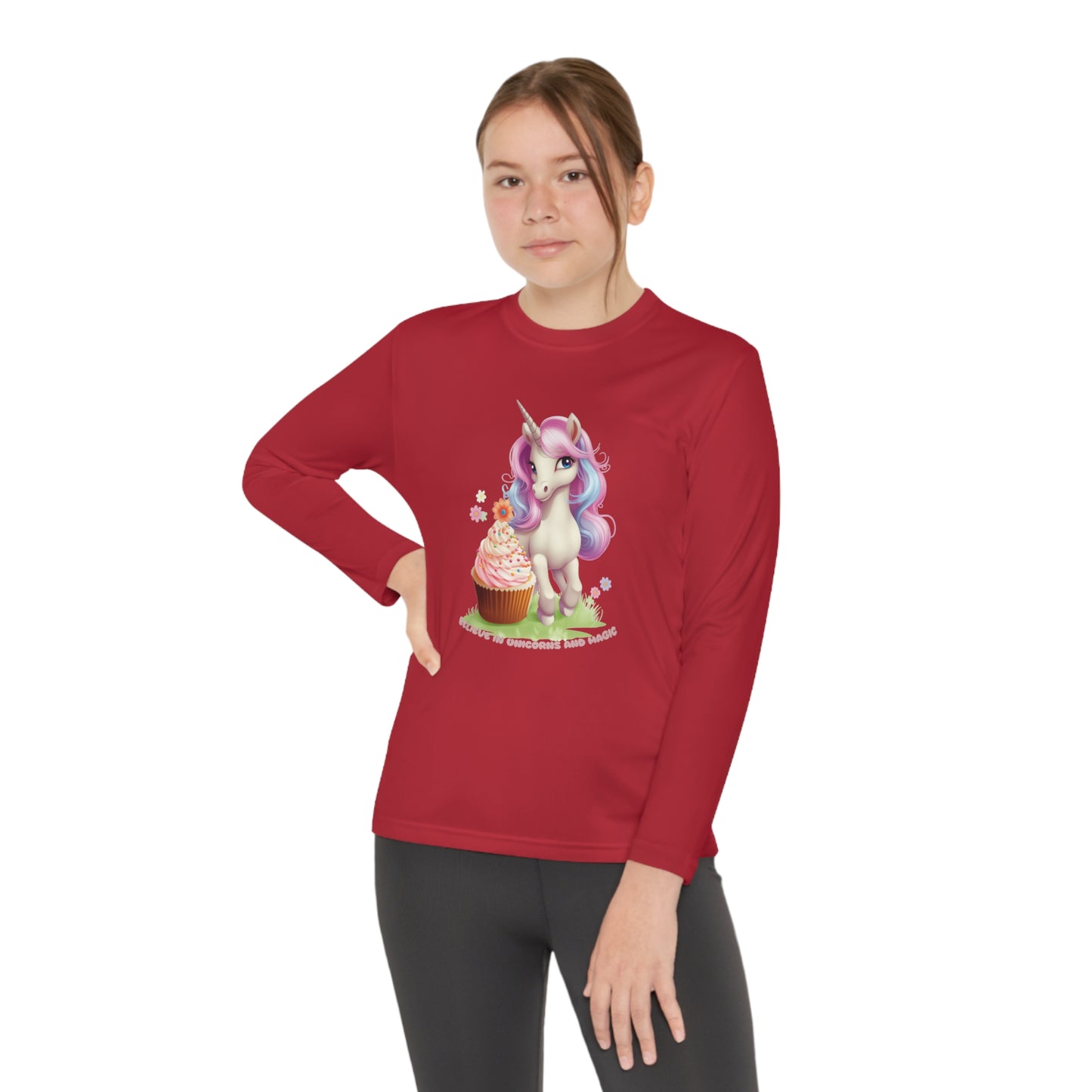 Believe in Unicorns and Magic - Youth Long Sleeve Competitor Tee