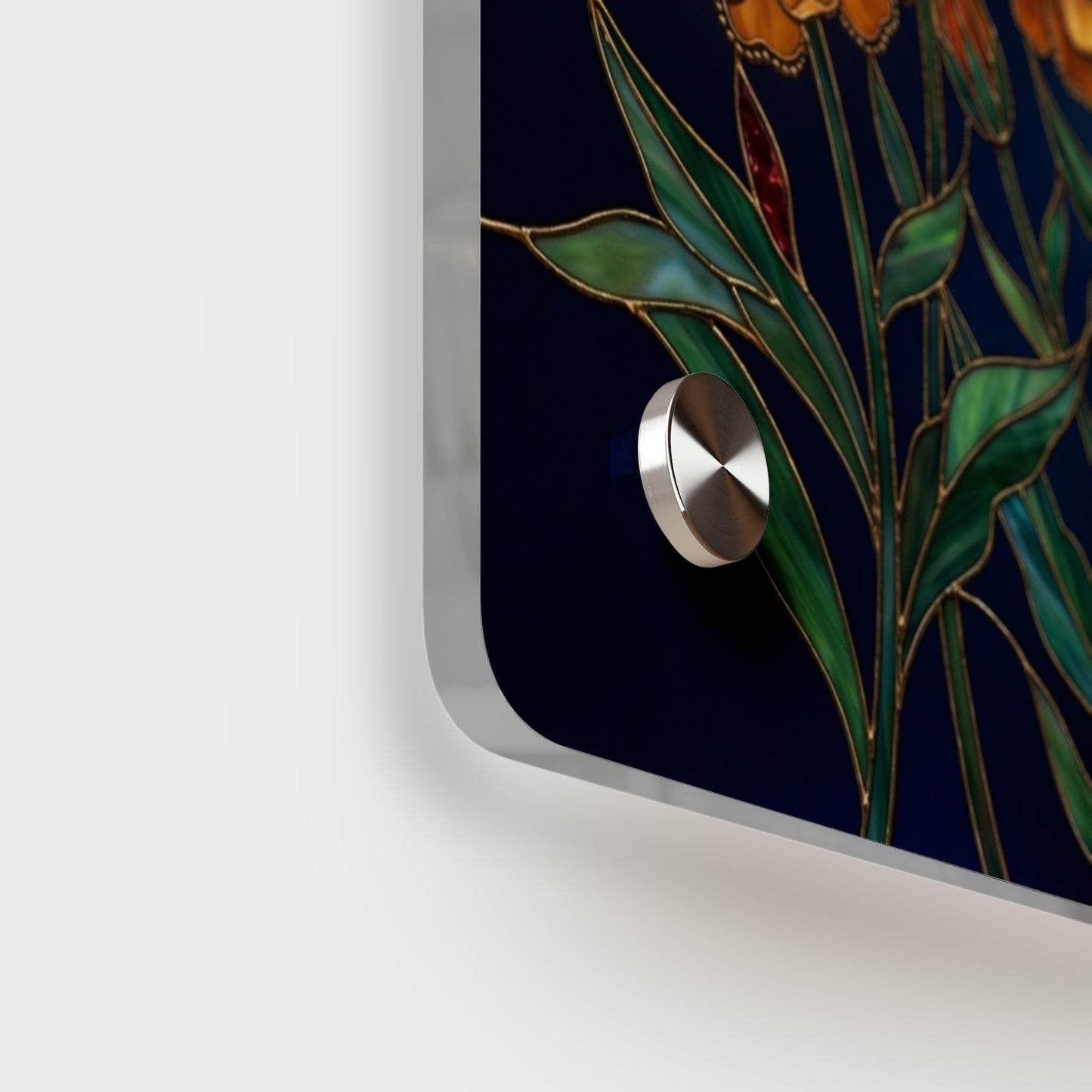 Marigold Bloom Acrylic Wall Art Panel — Botanical Floral Home Decor - 14608