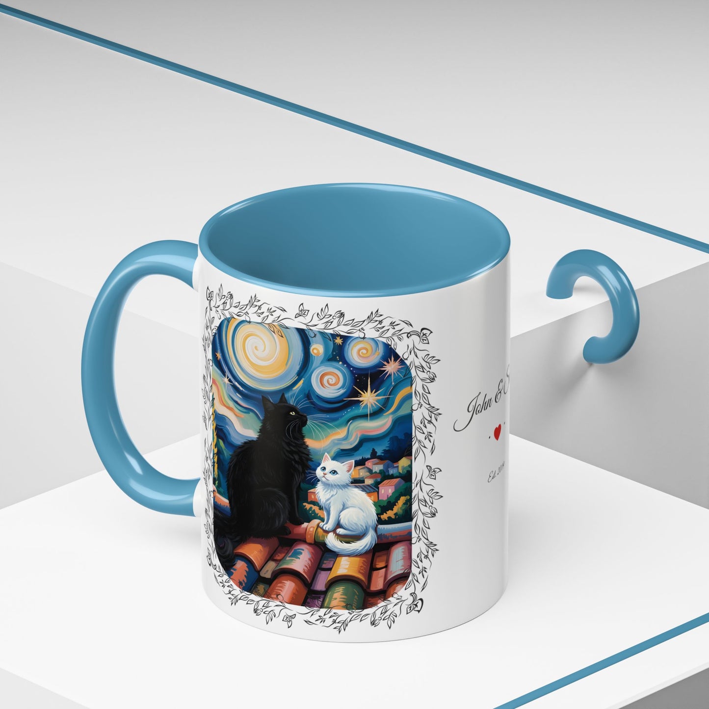 Starry Night Cats Coffee Mug – Van Gogh Inspired Cat Art | Cat Lovers Gift (11oz / 15oz) - 14758