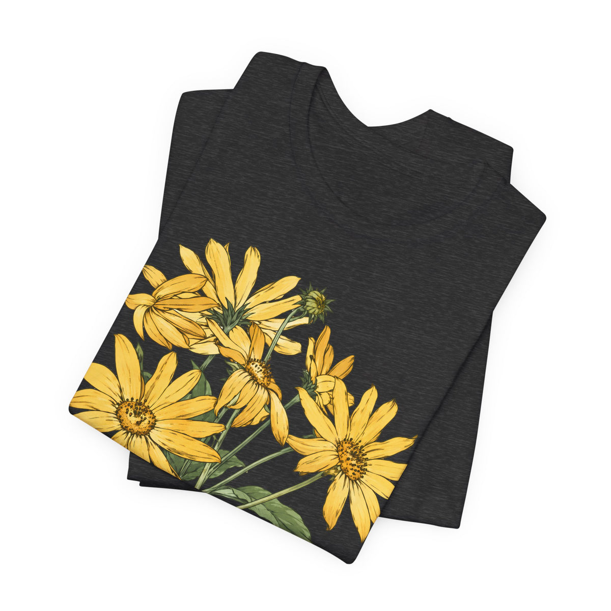 Yellow Daisy Botanical T-Shirt, Vintage Floral Garden Tee - 14503