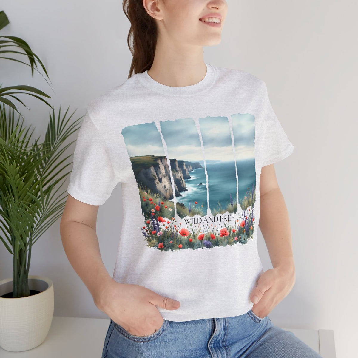 St. Andrews Coastal T-Shirt,  Scenic Cliffs, Wildflowers & Sea View - 14974