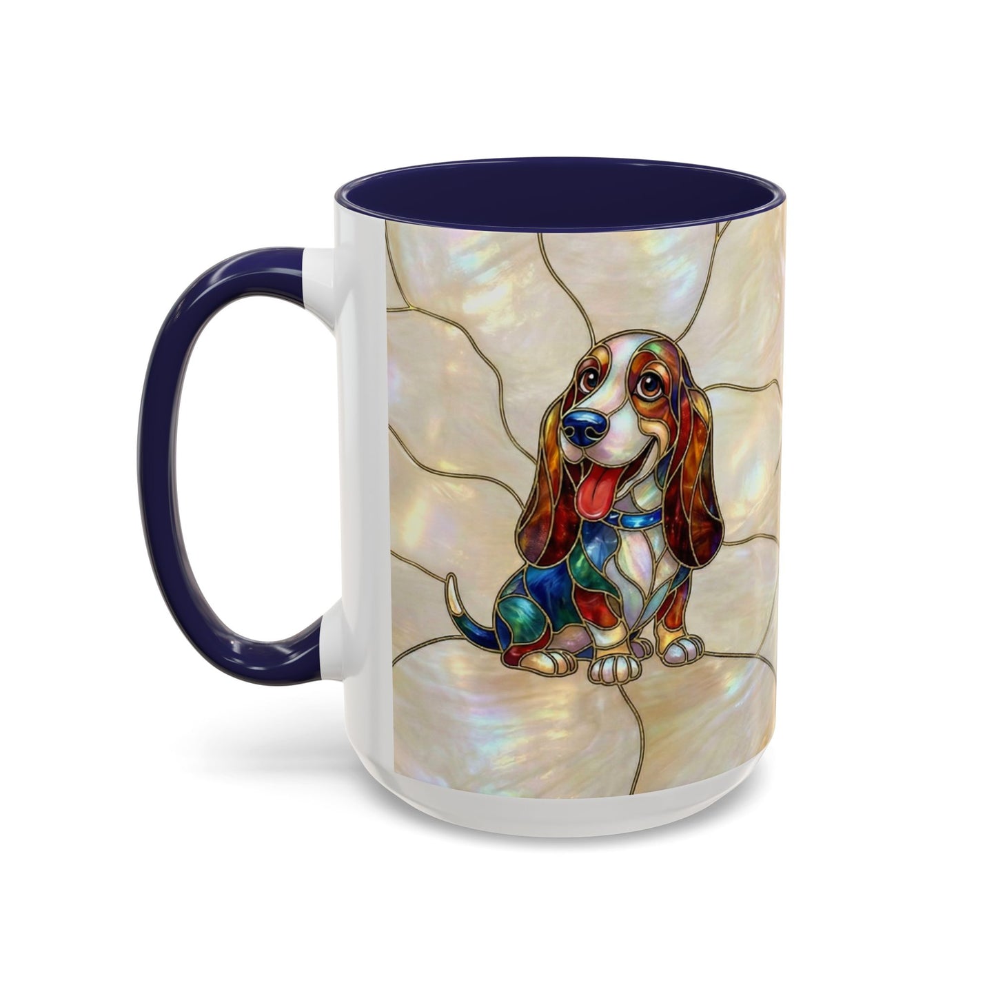 Basset Hound Stained Glass Accent Coffee Mug (11/15oz) - 14520