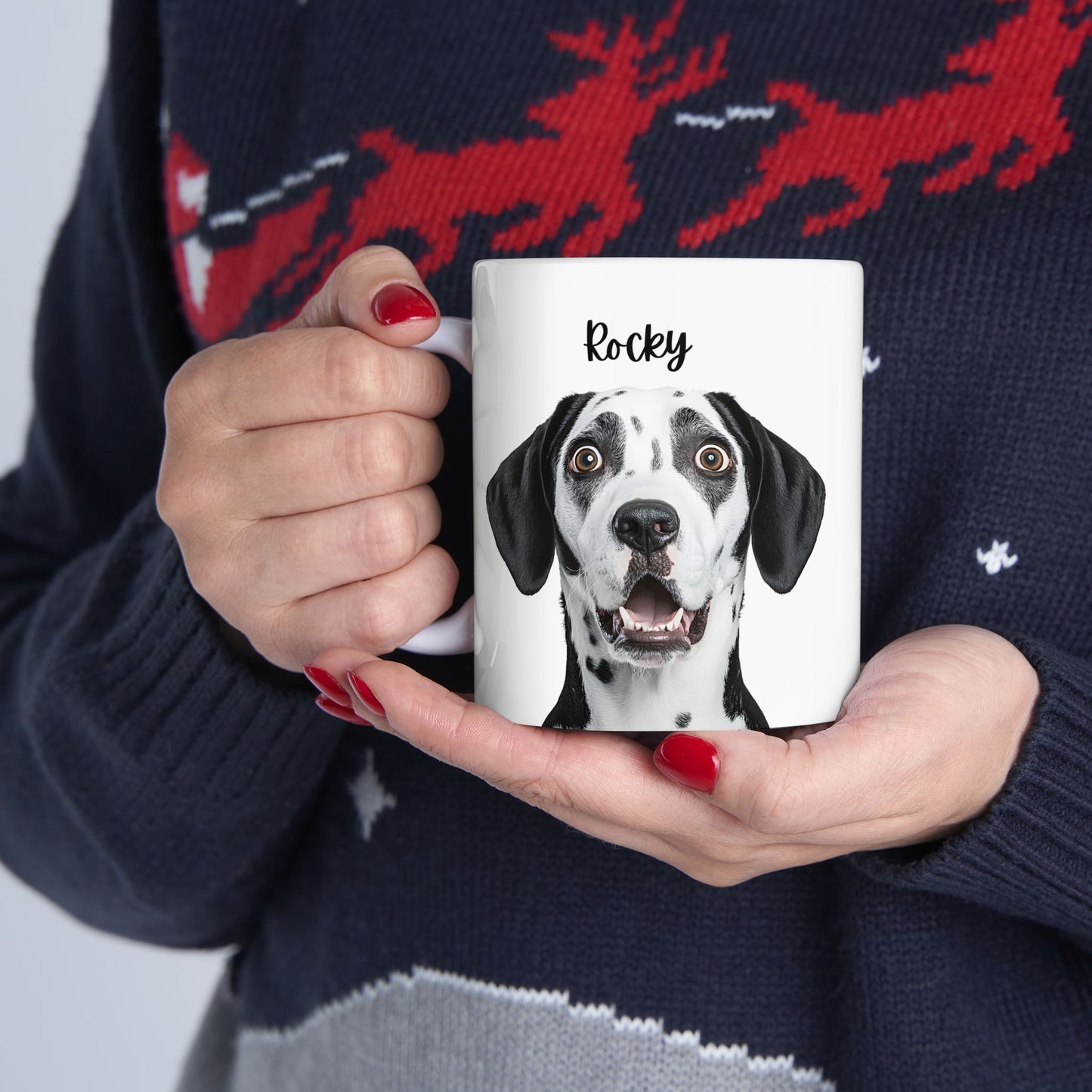 Personalized  Dog Ceramic Mug | Pet Lover Gift, Unique Coffee Cup, Dog Mom Mug, Customizable Pet Mug - 14158