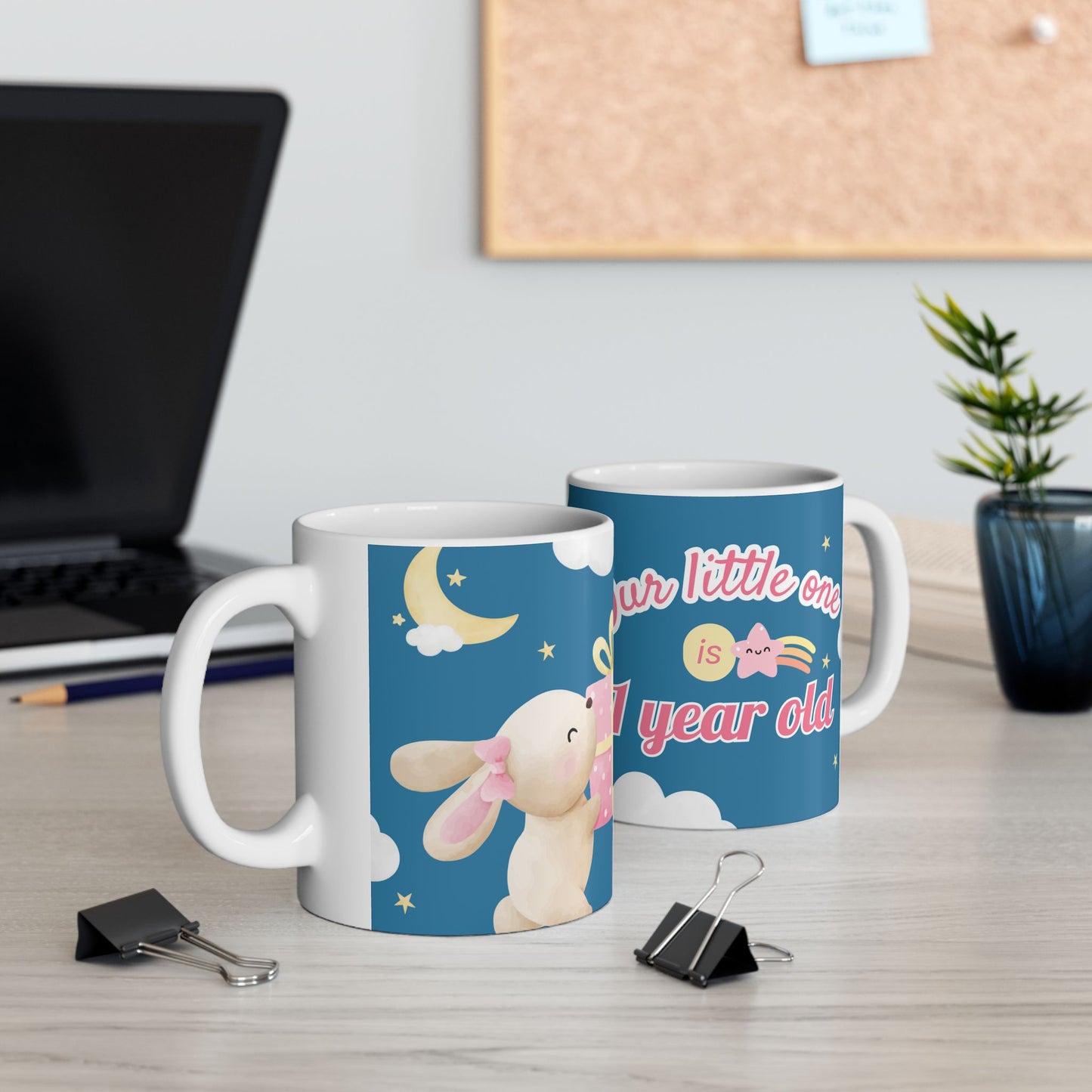 Birthday Celebration Ceramic Mug - Cute Gift for 1-Year-Old, Customizable Keepsake, Child's Birthday Mug, Fun Kids Party Favor, Baby - 13998
