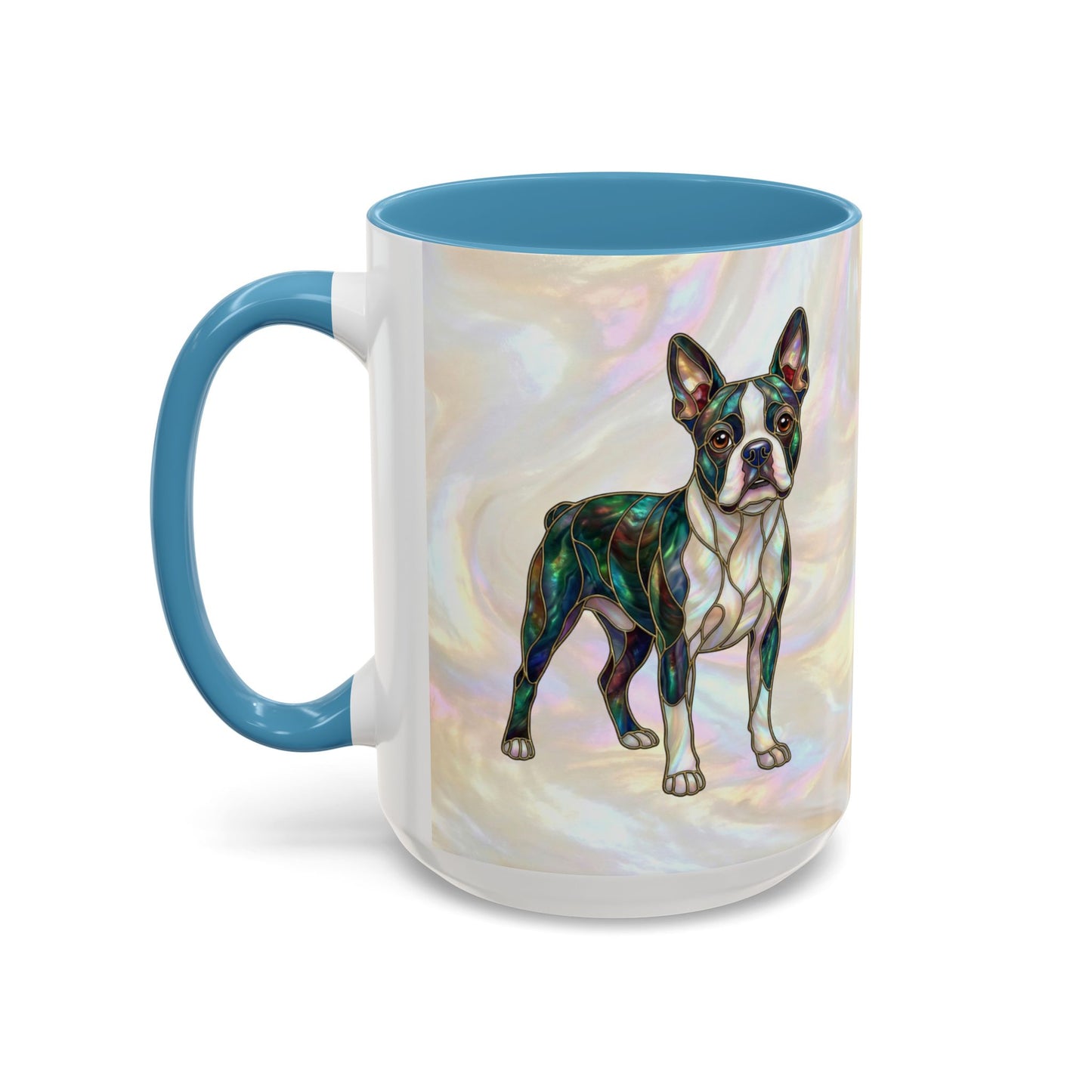 Boston Terrier Accent Coffee Mug — Stained Glass Design (11/15 oz) - 14620