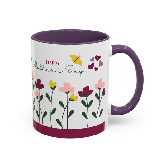 Happy Mother's Day, Customizable - Accent Coffee Mug (11, 15oz) - 10884