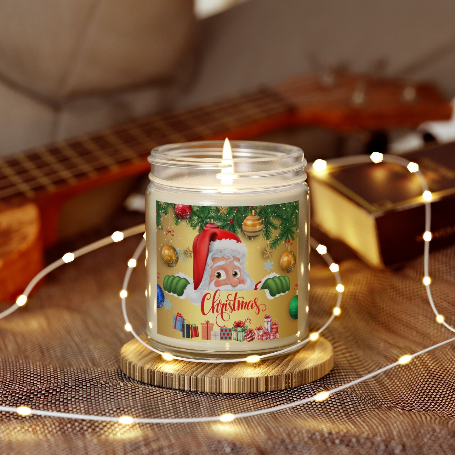 Christmas, Santa - Scented Candles, Coconut Apricot Wax (4oz, 9oz)