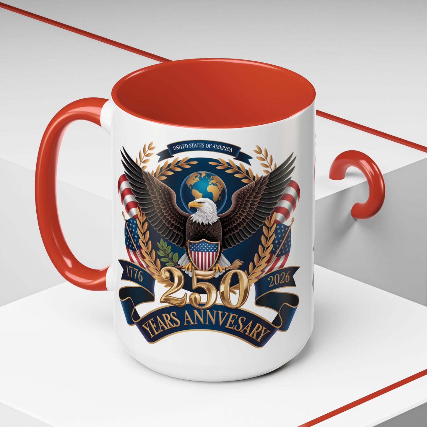 250th Anniversary Eagle Coffee Mug — Patriotic 1776–2026 Commemorative Accent Mug - 14871