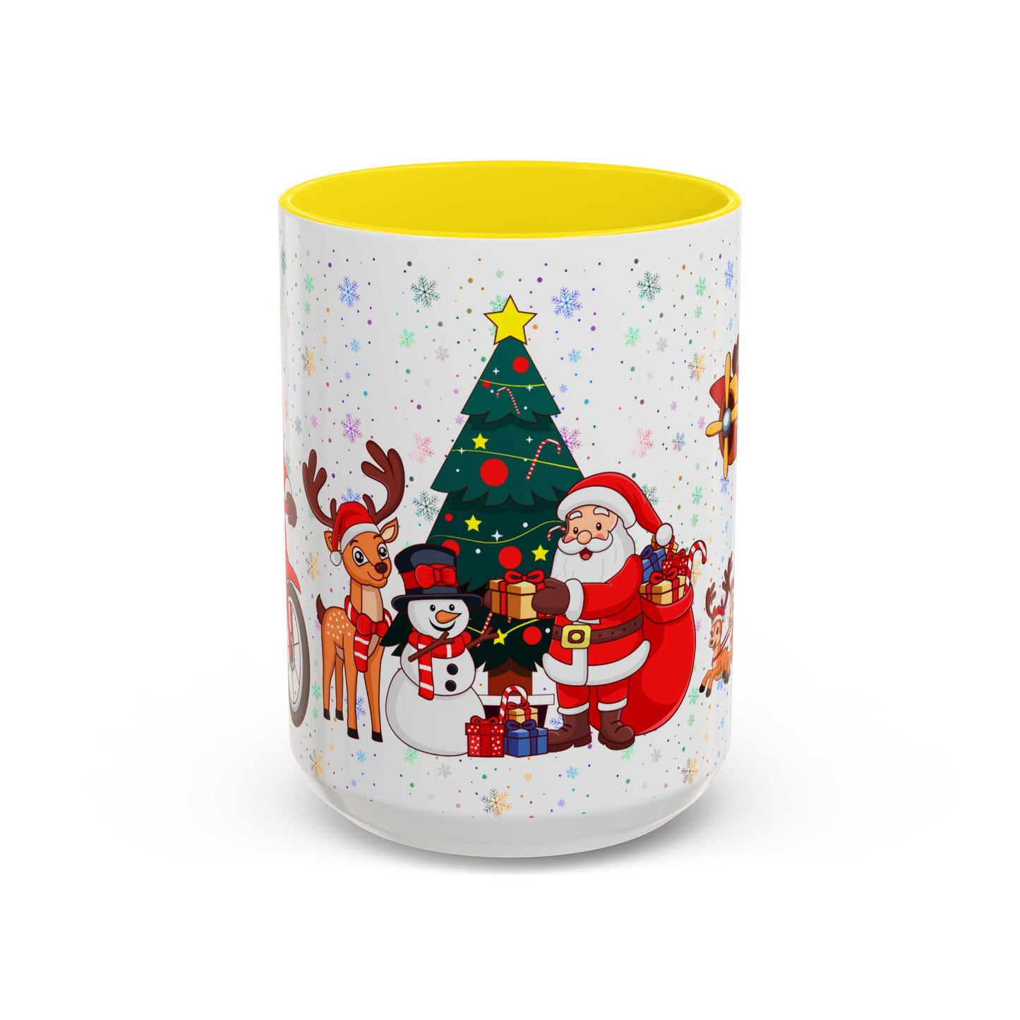 Christmas Party, Santa, Snowman & Reindeer - Accent Coffee Mug (11, 15oz) - 10429