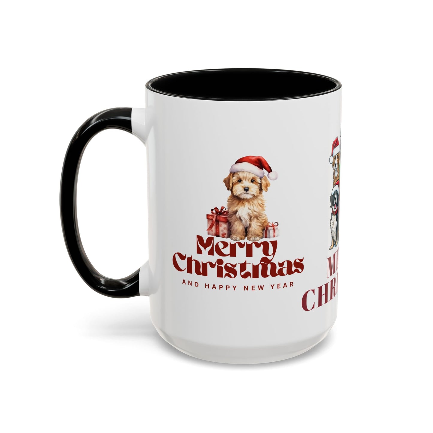 Dogs, Merry Christmas - Accent Coffee Mug (11, 15oz)