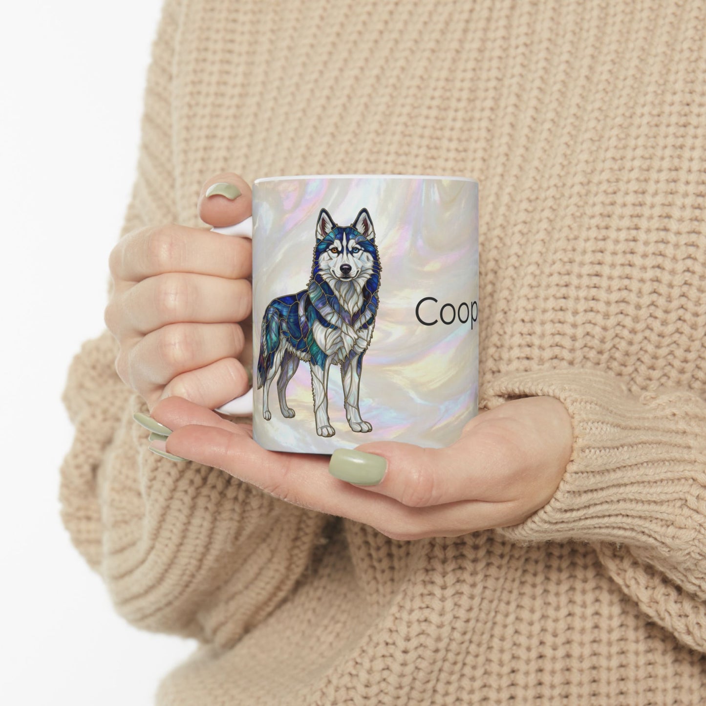 Personalized Husky Name Mug — Custom 'Cooper' Ceramic Coffee Cup (11oz/15oz) - 14524