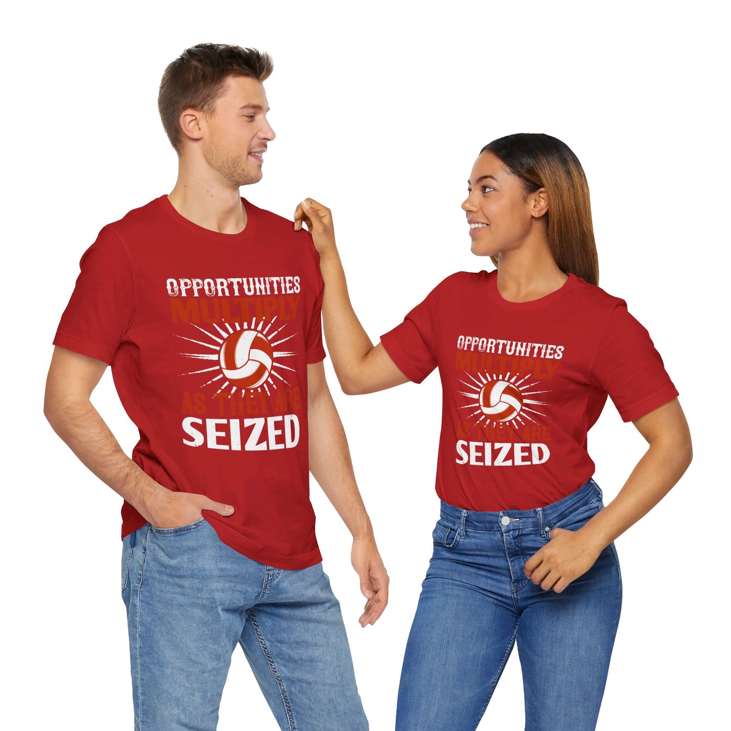 Opportunities multiply as they are seized - Unisex Jersey Short Sleeve Tee