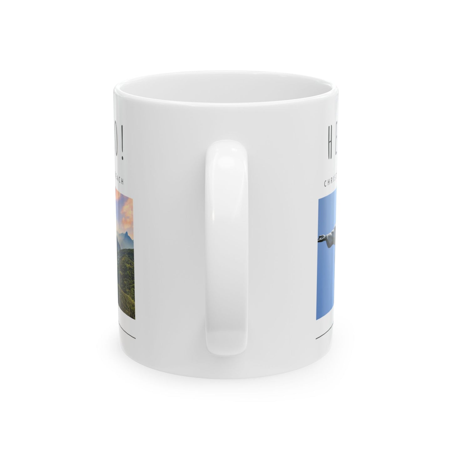 Hello Rio de Janeiro, Ceramic Mug - Explore Iconic Landmarks, Perfect Gift for Travelers & Adventurers - 12010
