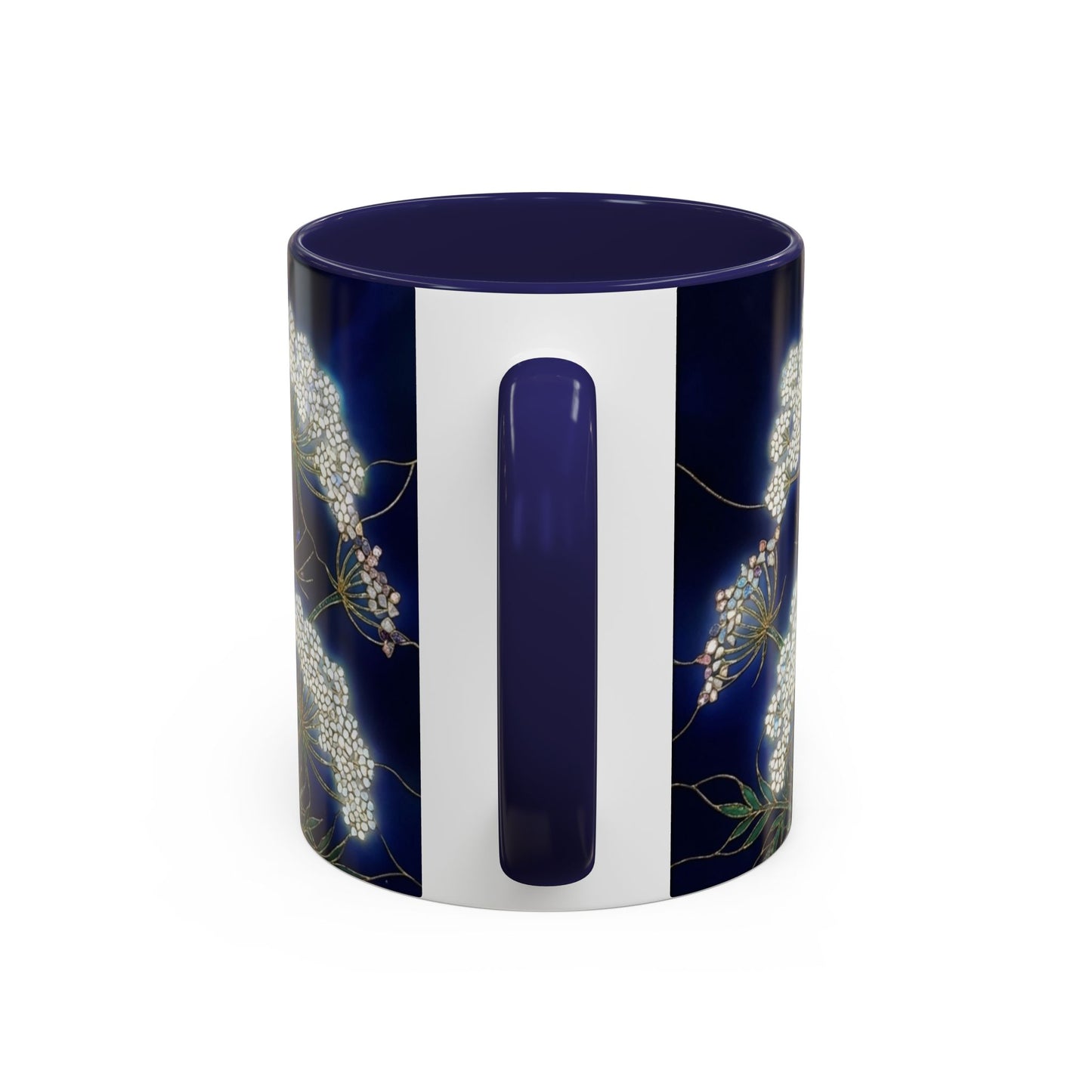 Queen Anne's Lace Floral Coffee Mug — Stained Glass Design (11/15oz) - 14583