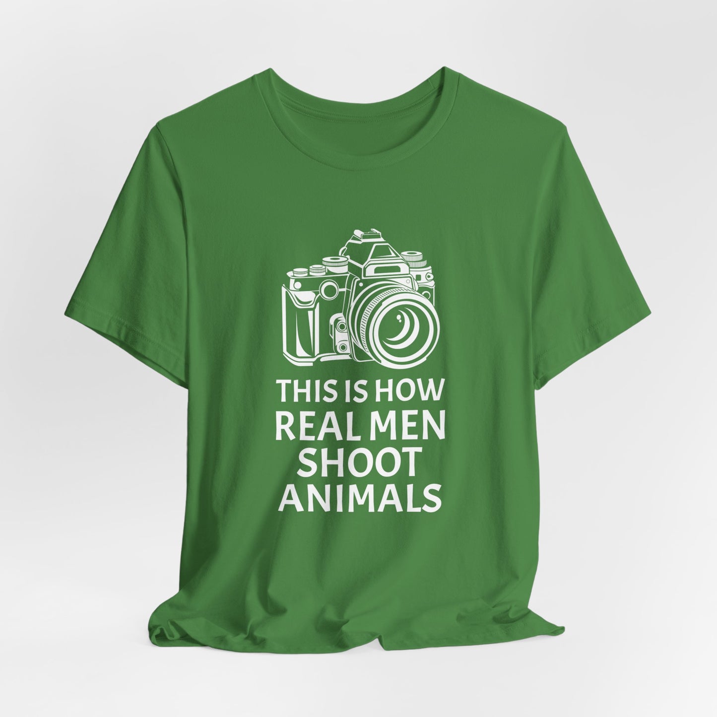 Vegan: This Is How Real Men Shoot Animals - Unisex Jersey Short Sleeve Tee