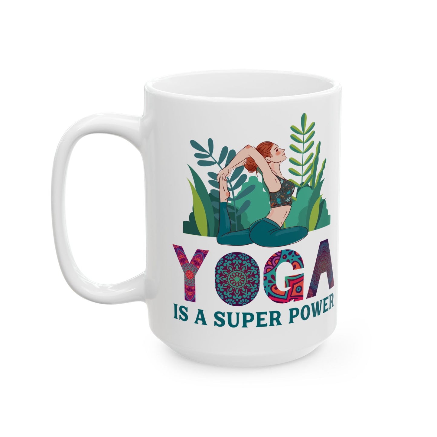 Yoga Power Ceramic Mug – Positive Affirmation Coffee Cup, Yoga Lover Gift - 13152