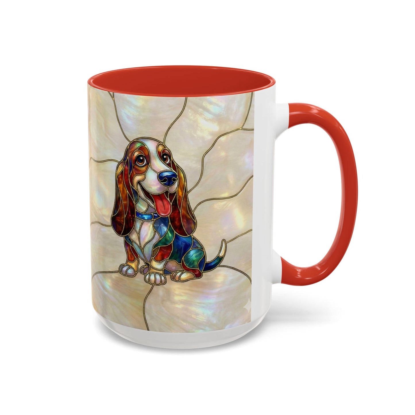 Basset Hound Stained Glass Accent Coffee Mug (11/15oz) - 14520