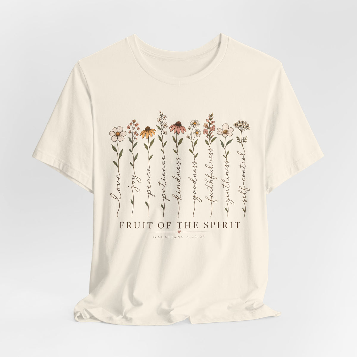 Fruit of the Spirit Floral T-Shirt,  Christian Faith Scripture Tee - 14984