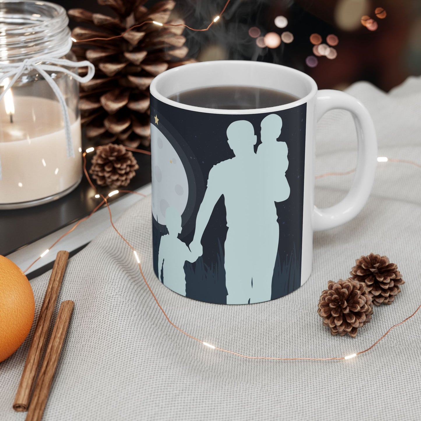 Father's Day Space Mug, Ceramic Coffee Cup, 11oz, 15oz, Gift for Dad, Custom Mug - 14013