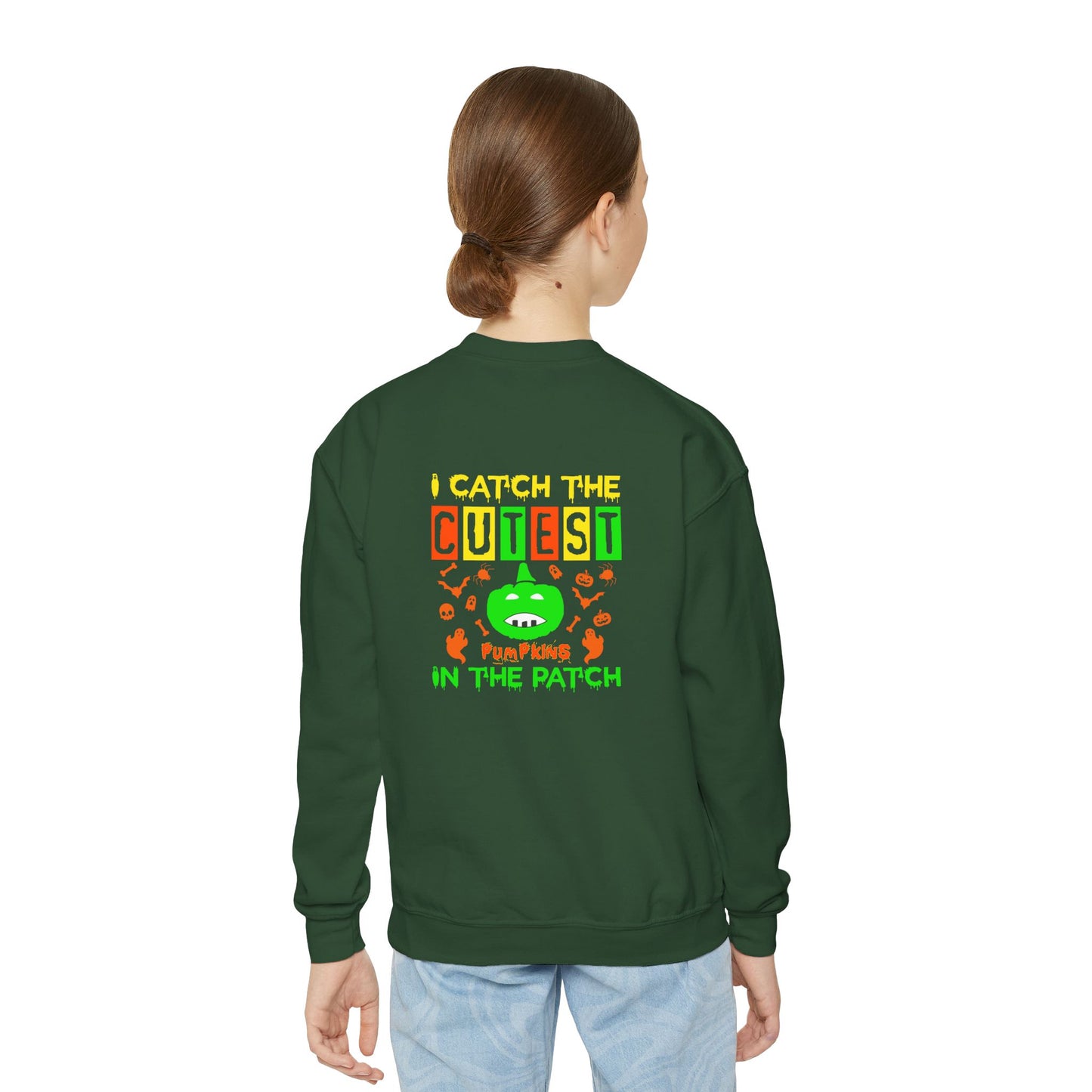 I Catch The Cutest Pumpkins In The Patch  - Youth Crewneck Sweatshirt