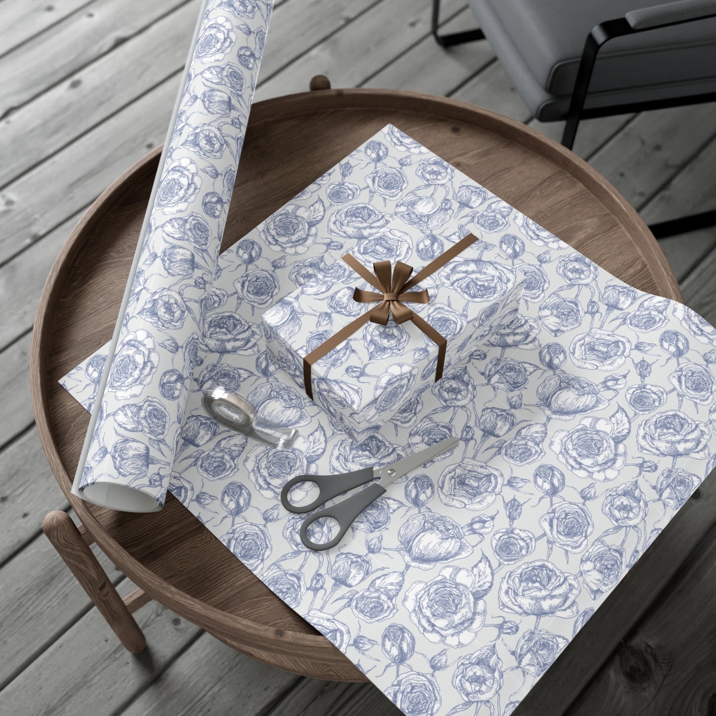 Vintage Blue Flowers - Gift Wrap Papers - 10314