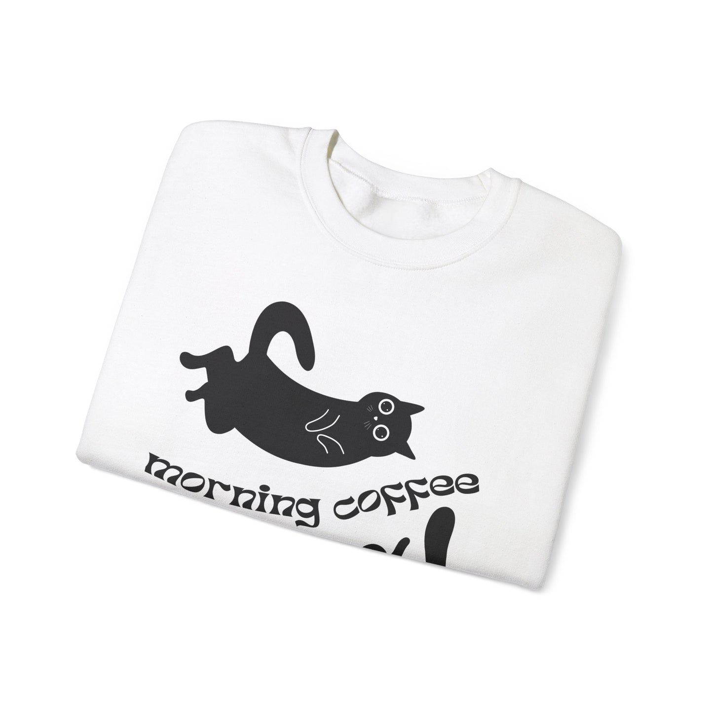 Black Cats, Morning Coffee - Unisex Heavy Blend™ Crewneck Sweatshirt - 11325