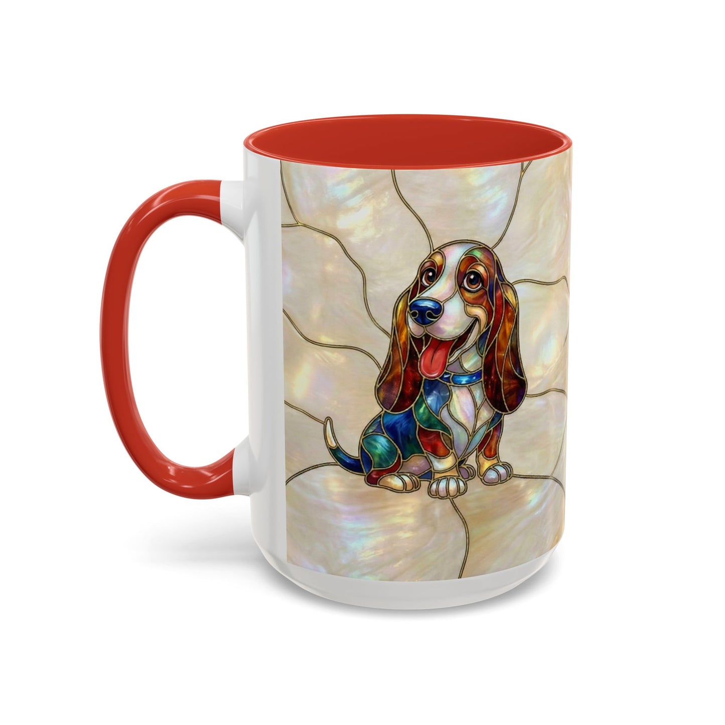 Basset Hound Stained Glass Accent Coffee Mug (11/15oz) - 14520