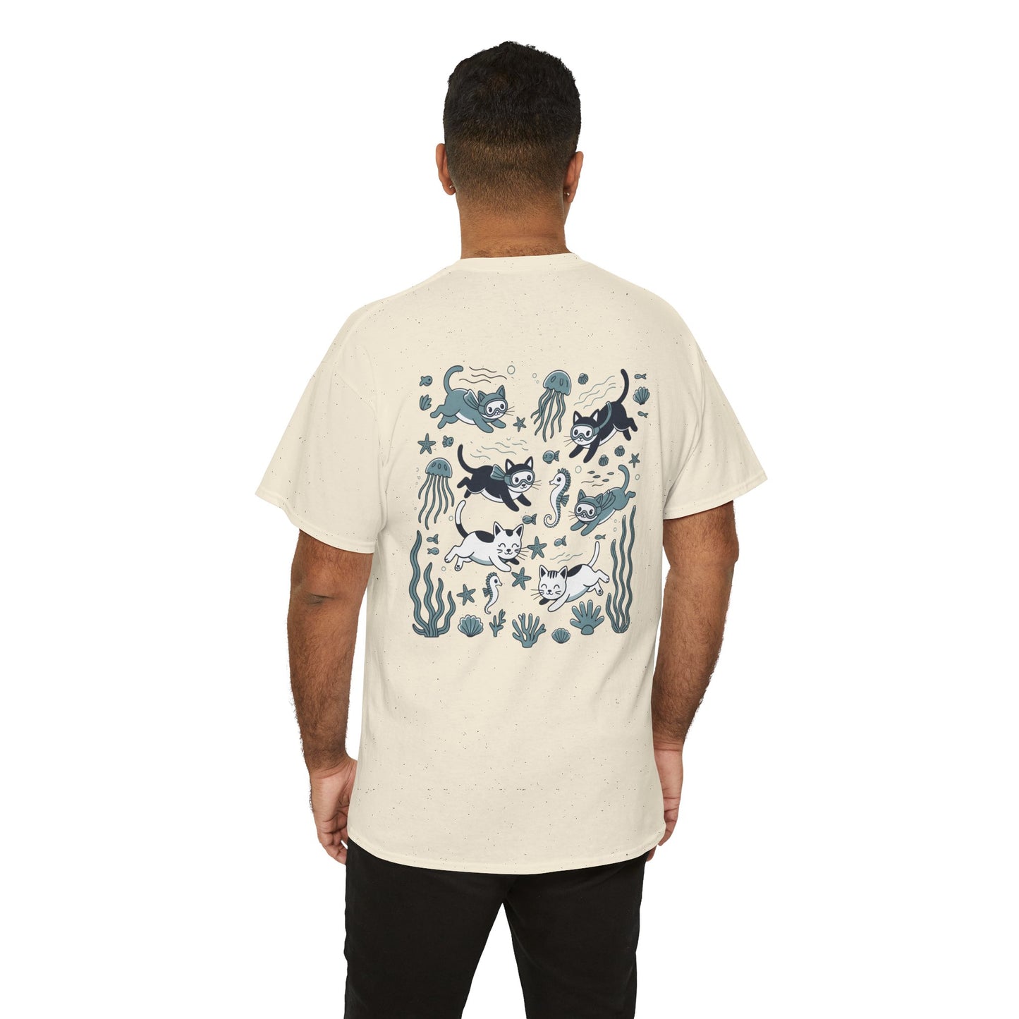 Sea Cats T-Shirt — Cute Underwater Cat Graphic Tee, Ocean Cat Lover Gift - 14869