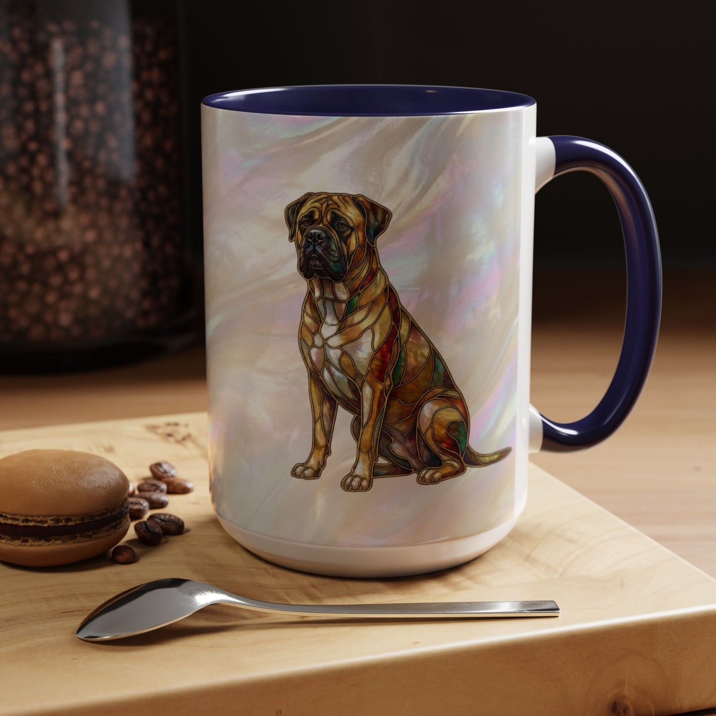 Bull Mastiff Accent Coffee Mug -Stained Glass Style (11/15oz) 14622