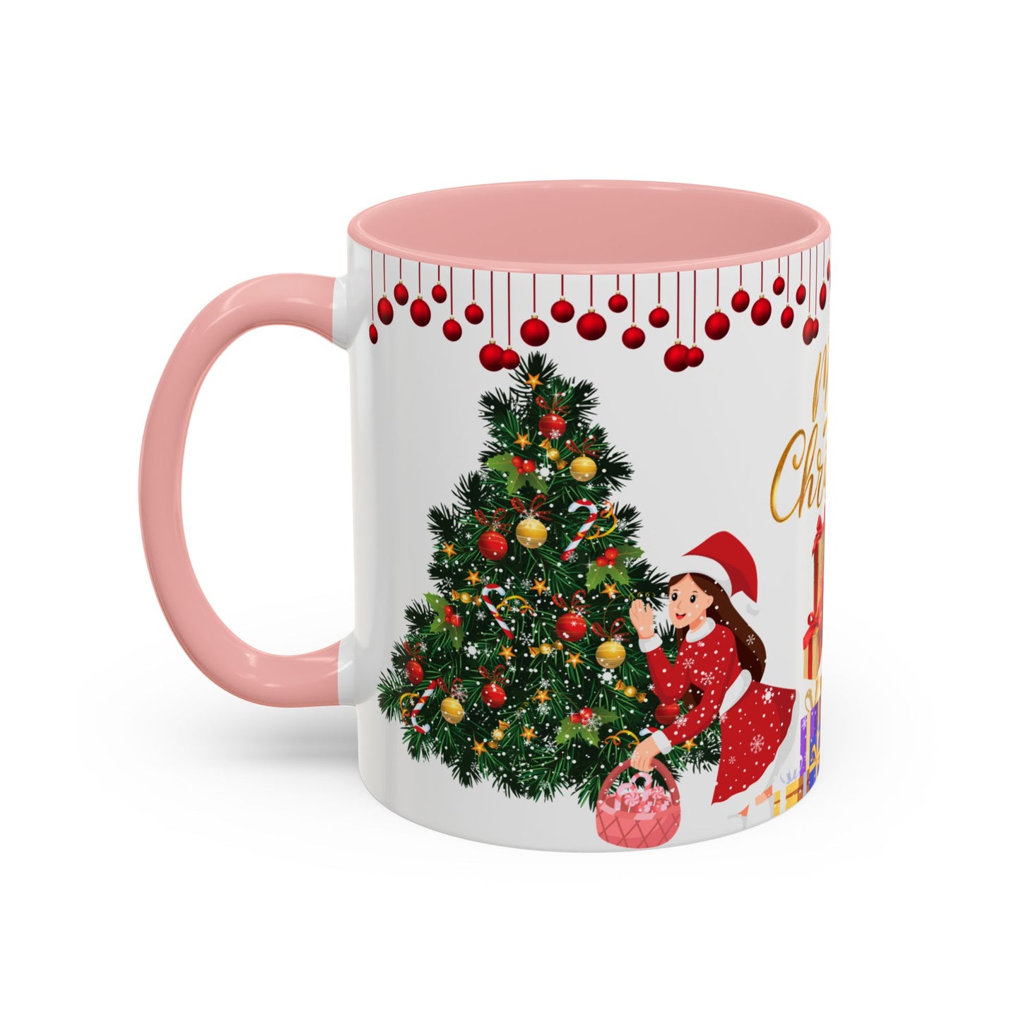 Merry Christmas - Accent Coffee Mug (11, 15oz)