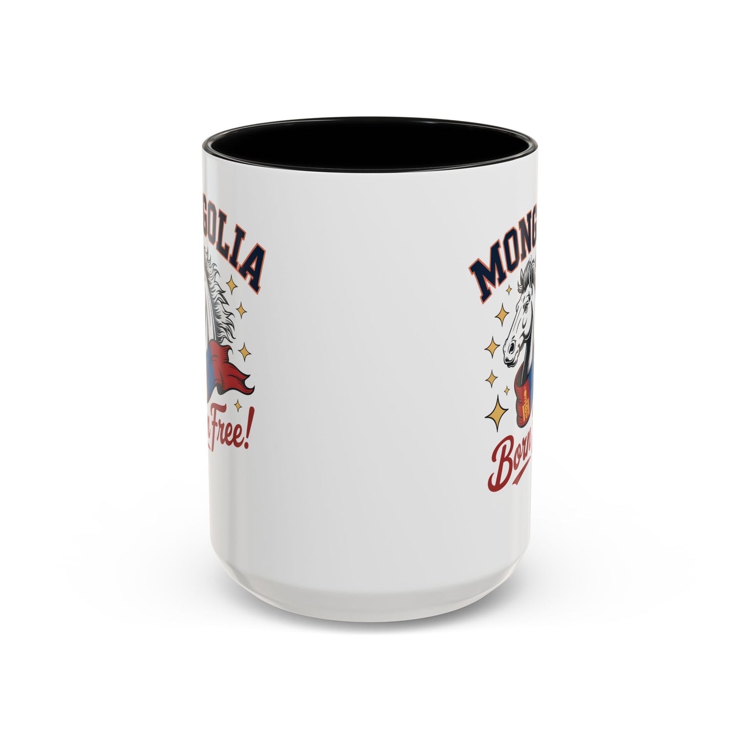 Born Free Mongolia Horse Mug – Patriotic Mongolian Pride Coffee Cup Gift (11oz / 15oz) - 14804