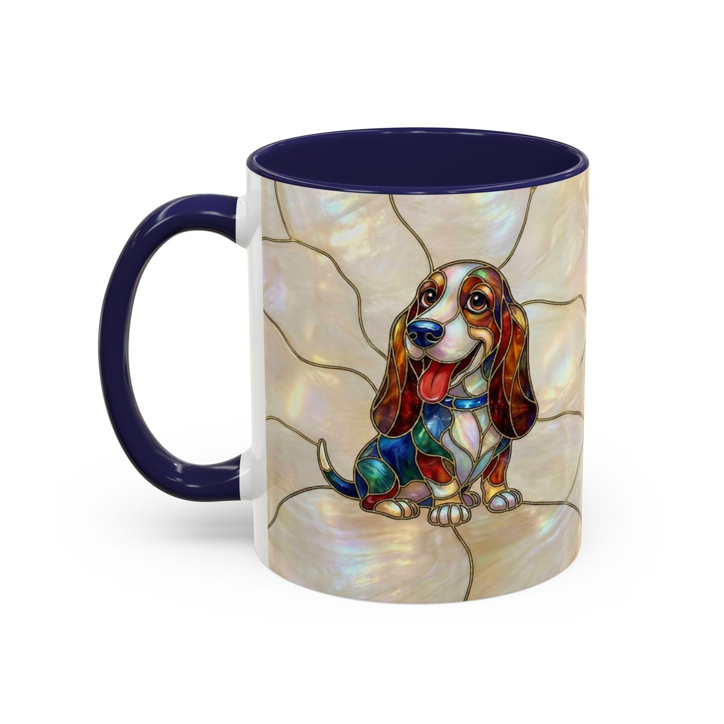Basset Hound Stained Glass Accent Coffee Mug (11/15oz) - 14520