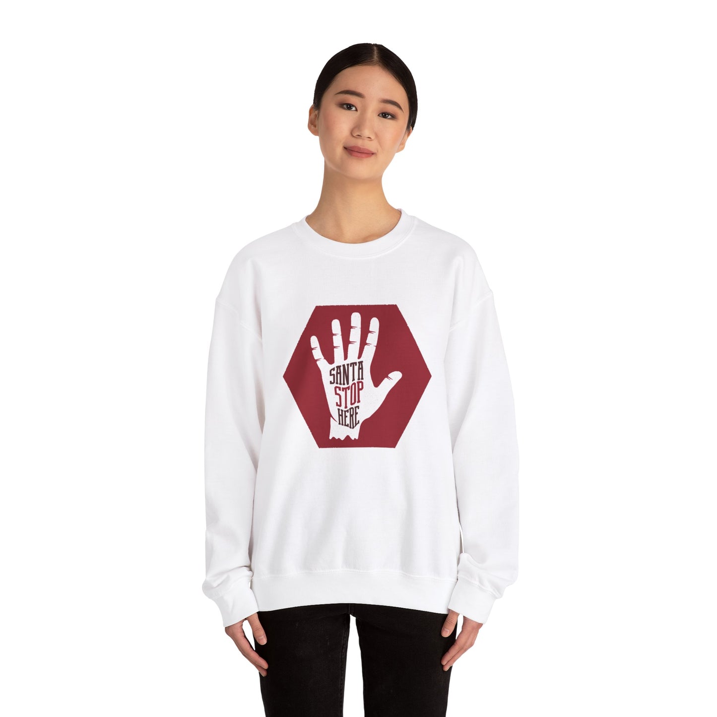 Santa Stop Here - Unisex Heavy Blend™ Crewneck Sweatshirt