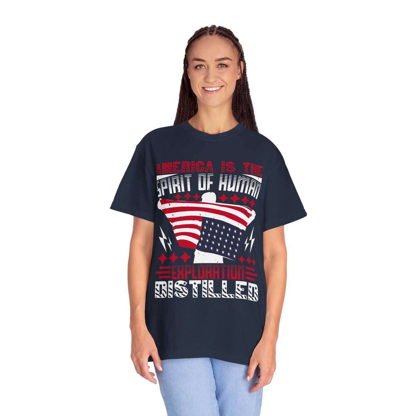 Patriotic Unisex T-Shirt - Spirit of Human Exploration, Independence Day Gift, July 4th Celebration Wear, American Pride Tee - 13792