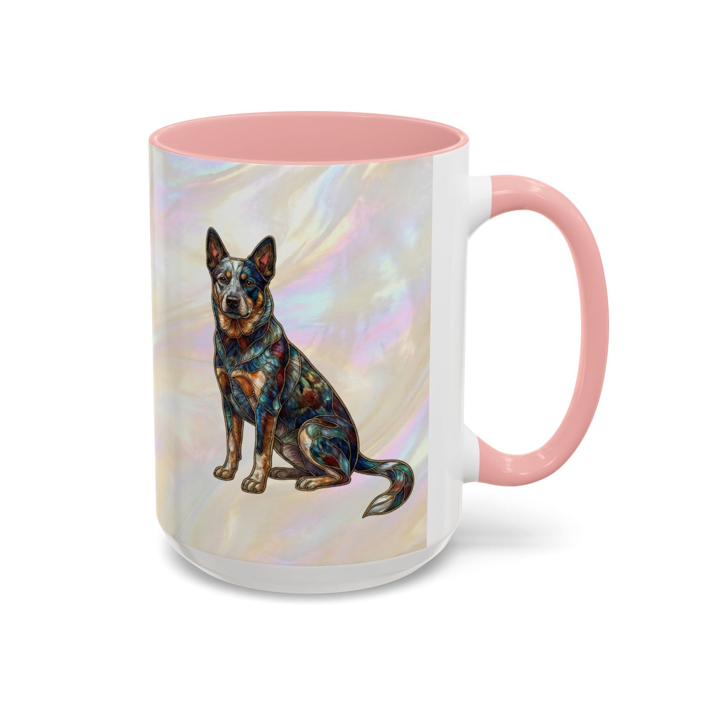 Australian Cattle Dog Accent Mug — Stained Glass Design (11/15oz) - 14613