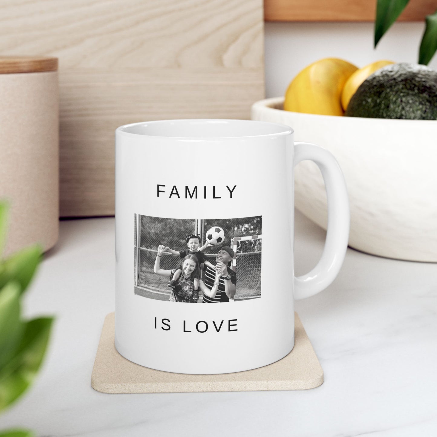 Family is Love, Photos, Customizable - Ceramic Mug, (11oz, 15oz) - 10995