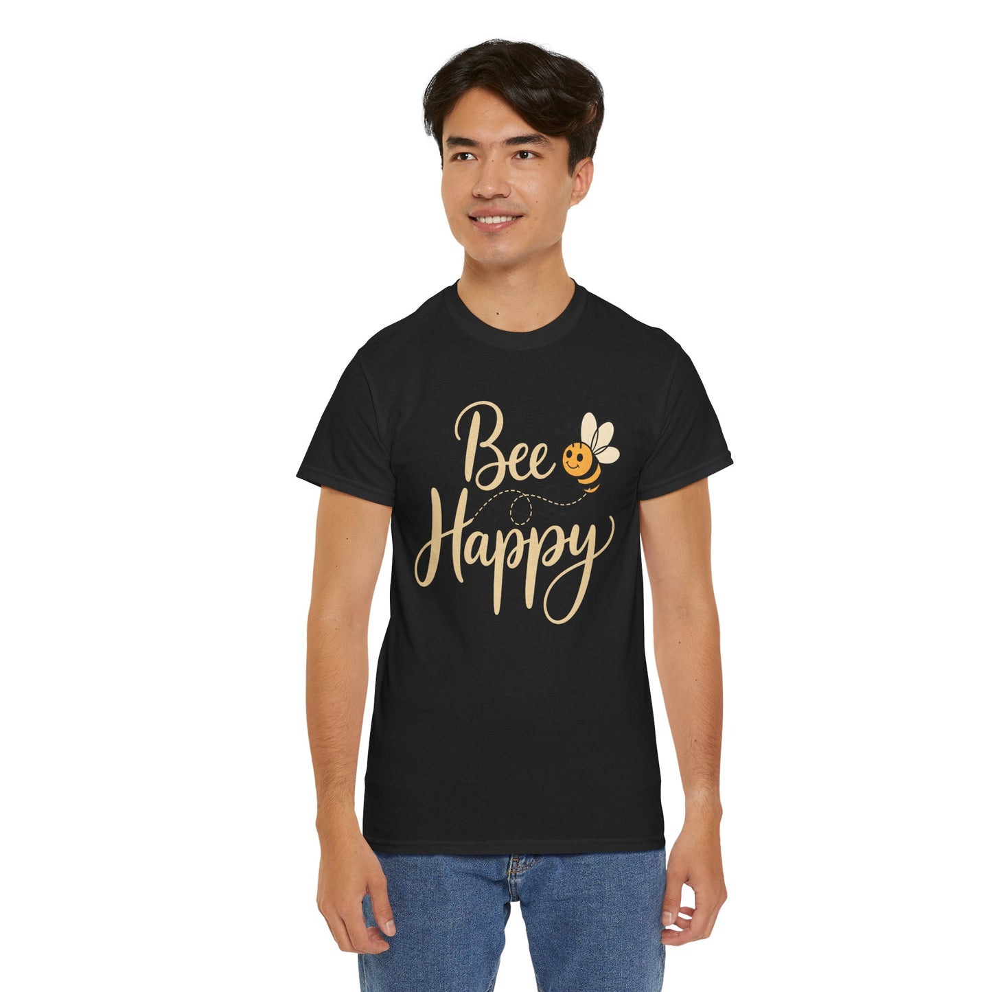 Bee Happy T-Shirt — Cute Bee Graphic Tee, Positive Vibes Gift Shirt - 14864