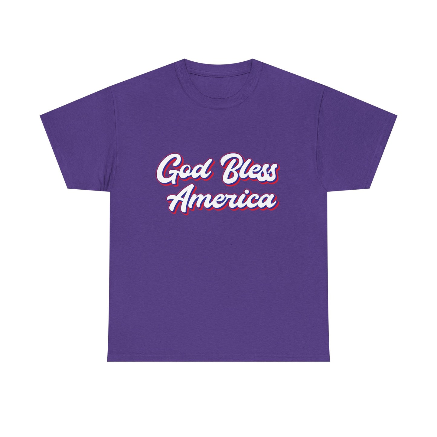God Bless America Unisex Heavy Cotton Tee | Patriotic Shirt, American Pride Apparel, 4th of July Outfit, Gift for Veterans, Summer - 13655