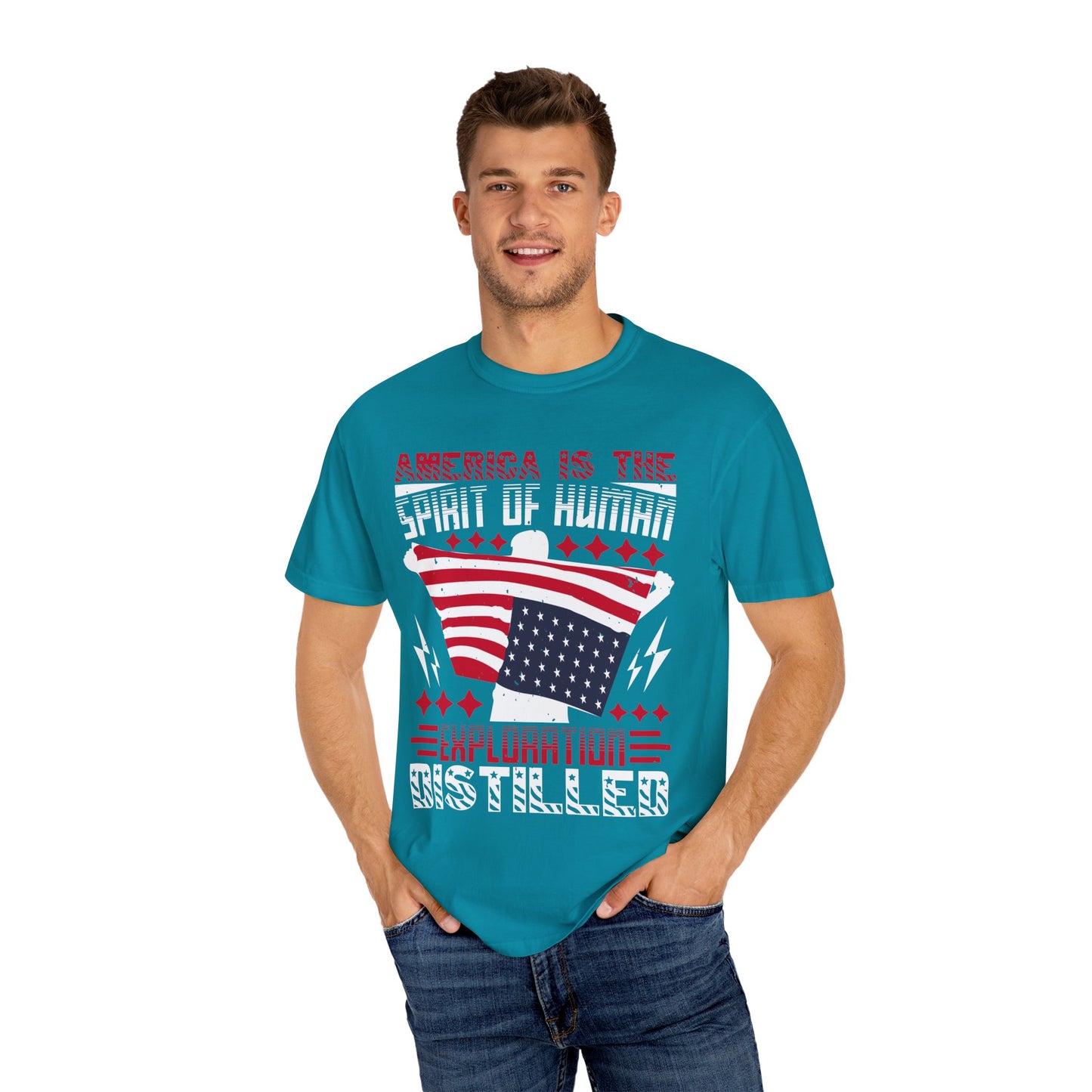 Patriotic Unisex T-Shirt - Spirit of Human Exploration, Independence Day Gift, July 4th Celebration Wear, American Pride Tee - 13792