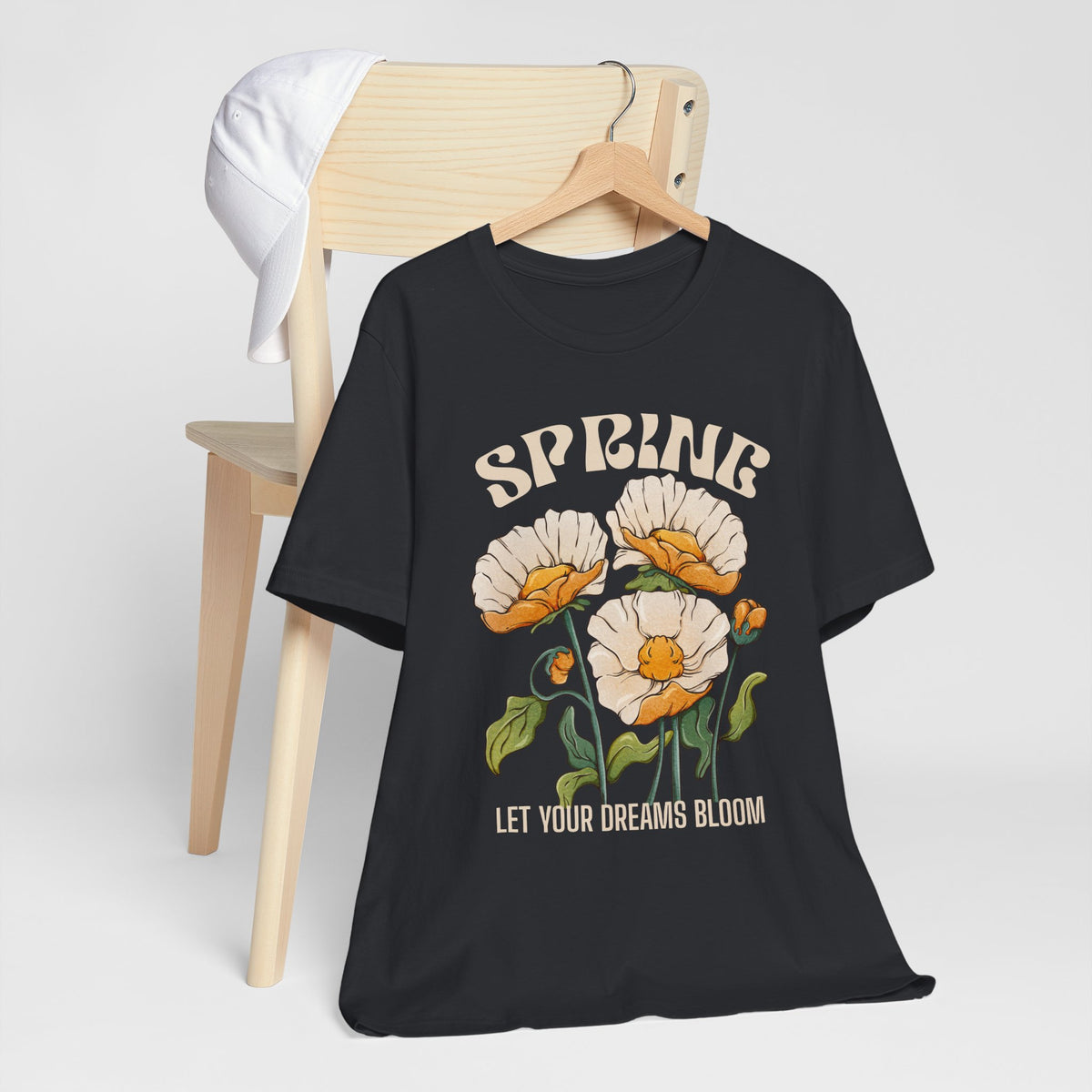 Spring Floral T-Shirt, “Let Your Dreams Bloom” Inspirational Flower Tee - 14966
