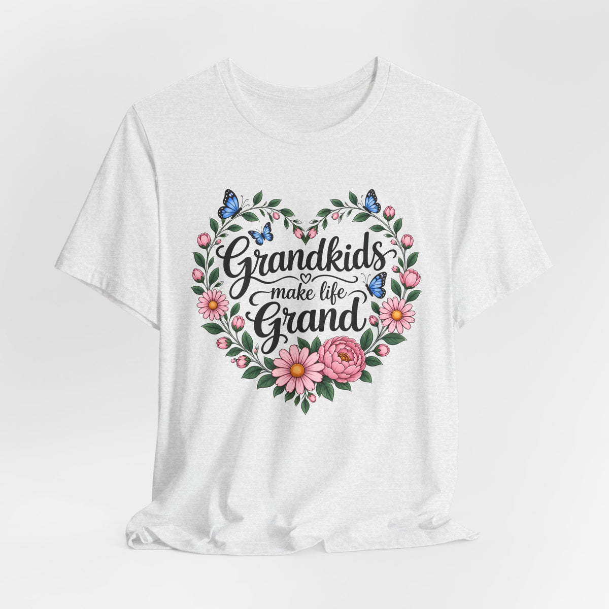 Grandkids Make Life Grand Floral T-Shirt,  Grandma Gift Tee - 14989