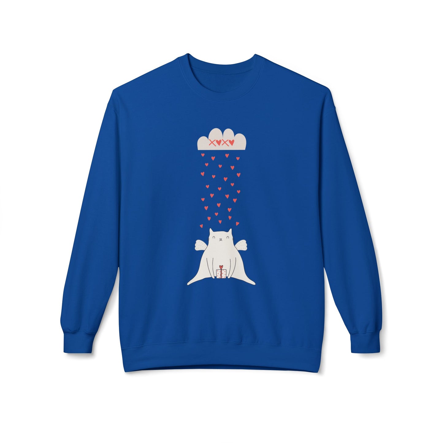 Cat, XoXo, Love - Unisex Midweight Softstyle Fleece Crewneck Sweatshirt - 11554