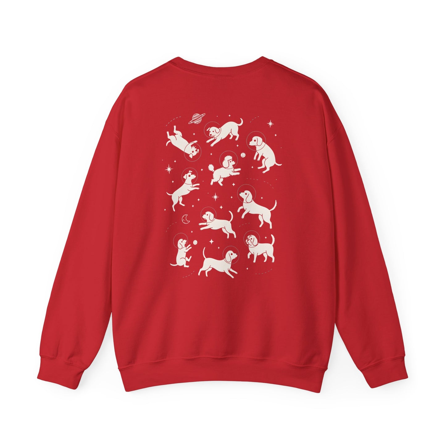 Dog in Space Crewneck Sweatshirt – Space Puppy Graphic Pullover - 14678