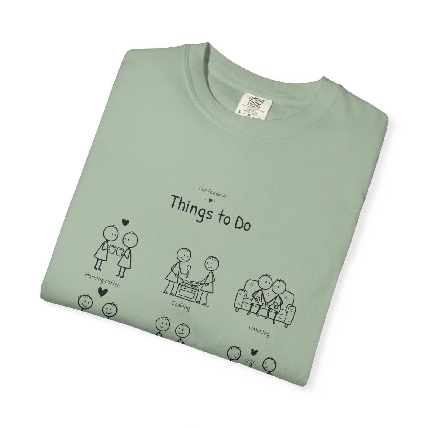 Our Favourite Things to Do Together – Personalised Valentine’s Illustration T-Shirt Gift - 14723