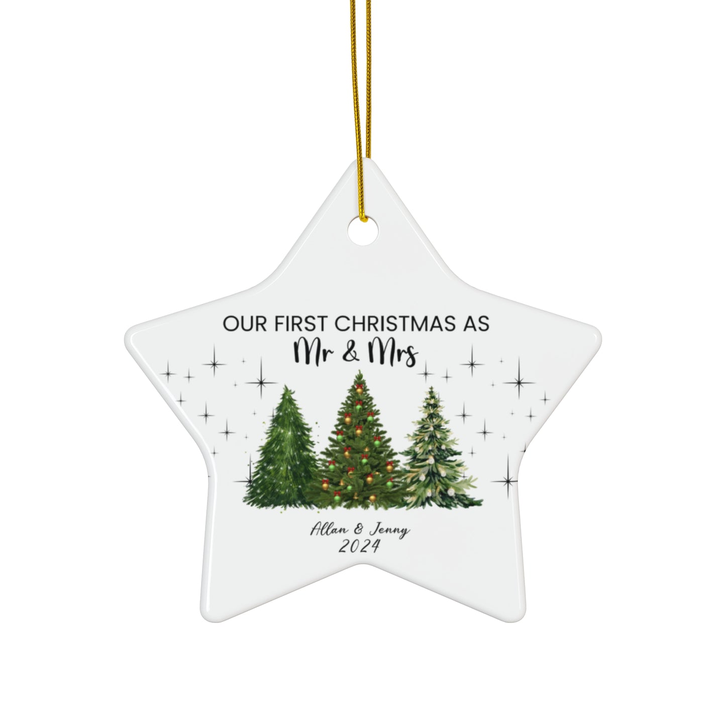 Our First Christmas As Mr & Mrs - Ceramic Ornament, 4 Shapes - 10117