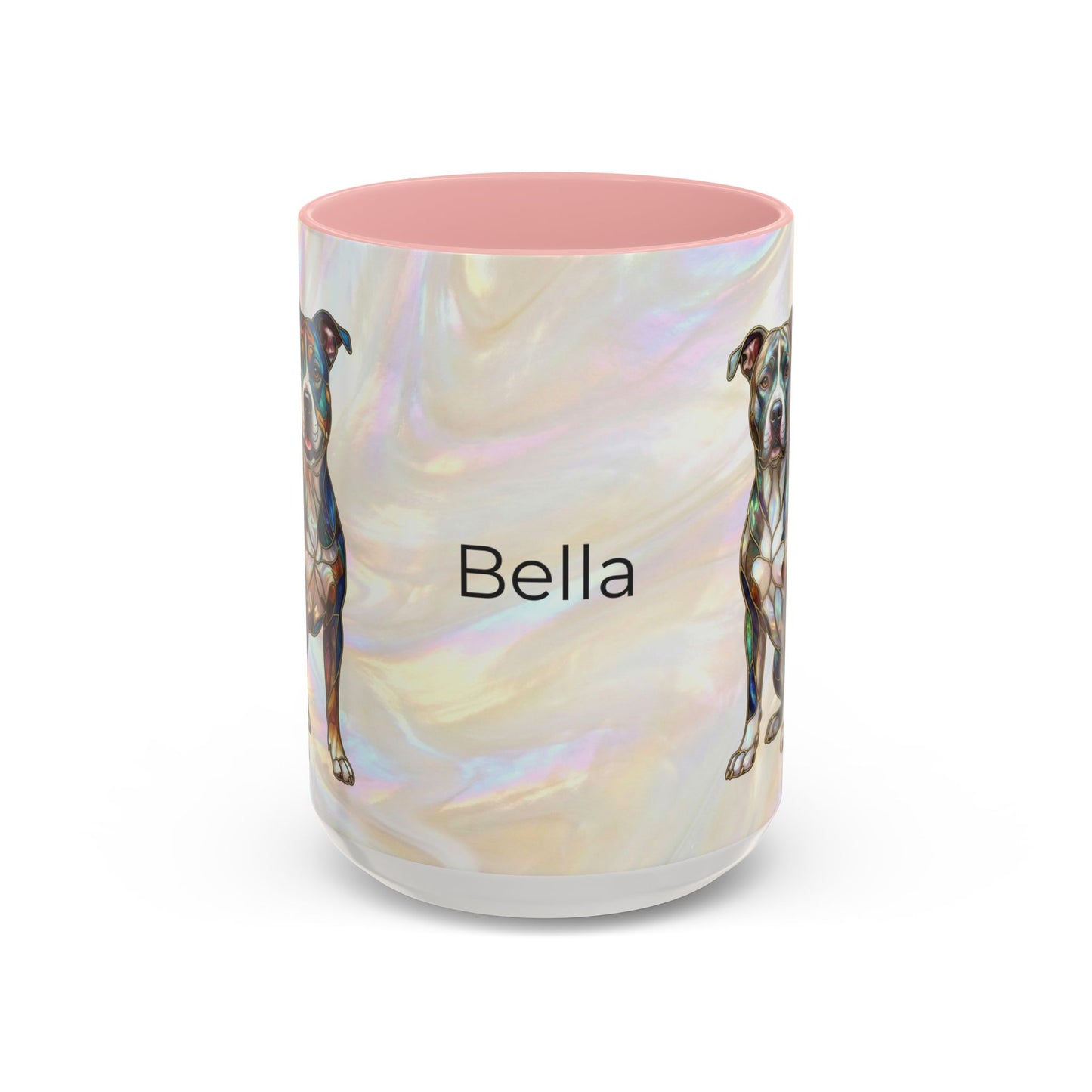 Pitbull Dog Accent Coffee Mug — Stained Glass Design (11/15oz) - 14536