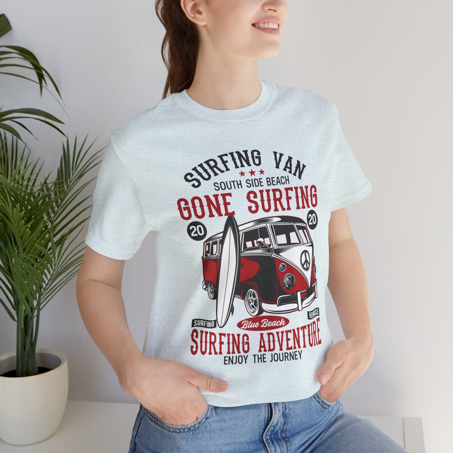 Surfing Van, Surfing Adventure - Unisex Jersey Short Sleeve Tee - 12613