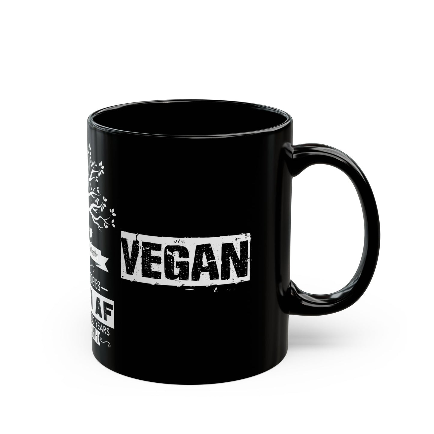 100% Natural & Healthy, Raised by Veggies - Black Mug (11oz, 15oz)